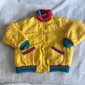 Vintage 80’s Giacca J Gallery Yellow Jacket with Red and Green Accents